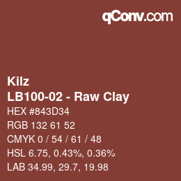 Color code: Kilz - LB100-02 - Raw Clay | qconv.com