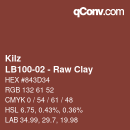 カラーコード: Kilz - LB100-02 - Raw Clay | qconv.com