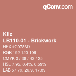 カラーコード: Kilz - LB110-01 - Brickwork | qconv.com