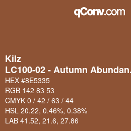 カラーコード: Kilz - LC100-02 - Autumn Abundance | qconv.com