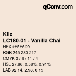 Farbcode: Kilz - LC180-01 - Vanilla Chai | qconv.com