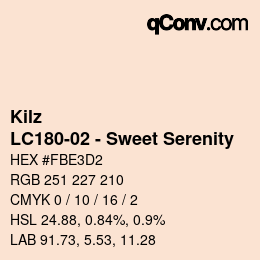 Código de color: Kilz - LC180-02 - Sweet Serenity | qconv.com