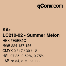 Código de color: Kilz - LC210-02 - Summer Melon | qconv.com