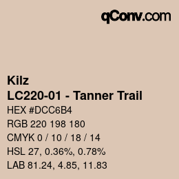 Color code: Kilz - LC220-01 - Tanner Trail | qconv.com