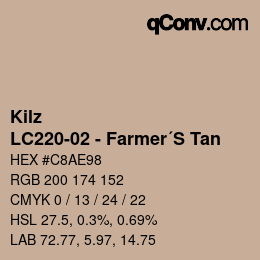 Color code: Kilz - LC220-02 - Farmer´S Tan | qconv.com