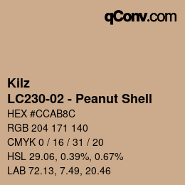 Color code: Kilz - LC230-02 - Peanut Shell | qconv.com