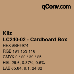 カラーコード: Kilz - LC240-02 - Cardboard Box | qconv.com