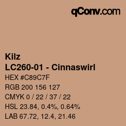 カラーコード: Kilz - LC260-01 - Cinnaswirl | qconv.com