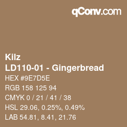 カラーコード: Kilz - LD110-01 - Gingerbread | qconv.com