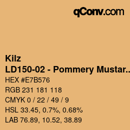 カラーコード: Kilz - LD150-02 - Pommery Mustard | qconv.com