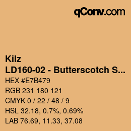 カラーコード: Kilz - LD160-02 - Butterscotch Sauce | qconv.com