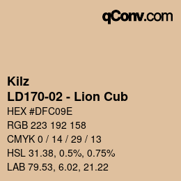 カラーコード: Kilz - LD170-02 - Lion Cub | qconv.com