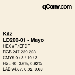 Color code: Kilz - LD200-01 - Mayo | qconv.com