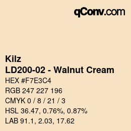 カラーコード: Kilz - LD200-02 - Walnut Cream | qconv.com