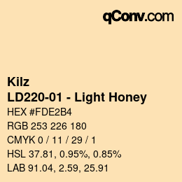 カラーコード: Kilz - LD220-01 - Light Honey | qconv.com