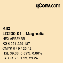 Color code: Kilz - LD230-01 - Magnolia | qconv.com