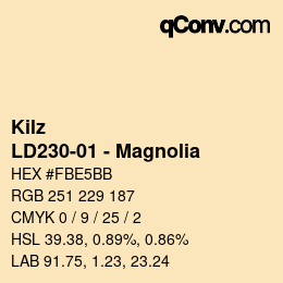 カラーコード: Kilz - LD230-01 - Magnolia | qconv.com