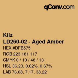 Color code: Kilz - LD260-02 - Aged Amber | qconv.com