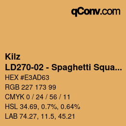 Color code: Kilz - LD270-02 - Spaghetti Squash | qconv.com