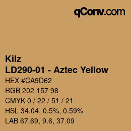 カラーコード: Kilz - LD290-01 - Aztec Yellow | qconv.com