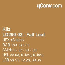 カラーコード: Kilz - LD290-02 - Fall Leaf | qconv.com