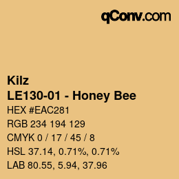 Color code: Kilz - LE130-01 - Honey Bee | qconv.com