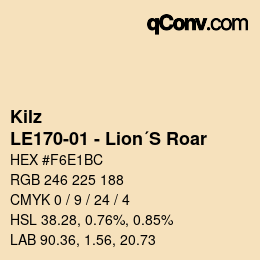 Color code: Kilz - LE170-01 - Lion´S Roar | qconv.com