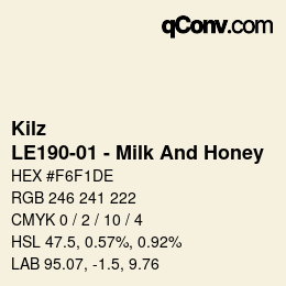 Color code: Kilz - LE190-01 - Milk And Honey | qconv.com