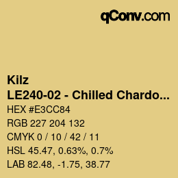 カラーコード: Kilz - LE240-02 - Chilled Chardonnay | qconv.com