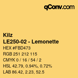 カラーコード: Kilz - LE250-02 - Lemonette | qconv.com