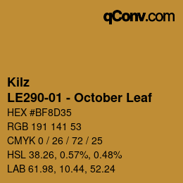 Color code: Kilz - LE290-01 - October Leaf | qconv.com