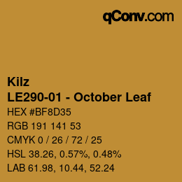 カラーコード: Kilz - LE290-01 - October Leaf | qconv.com