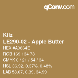 Color code: Kilz - LE290-02 - Apple Butter | qconv.com