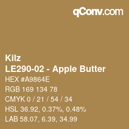 カラーコード: Kilz - LE290-02 - Apple Butter | qconv.com