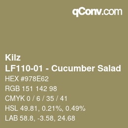 カラーコード: Kilz - LF110-01 - Cucumber Salad | qconv.com