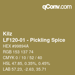 カラーコード: Kilz - LF120-01 - Pickling Spice | qconv.com