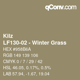 カラーコード: Kilz - LF130-02 - Winter Grass | qconv.com