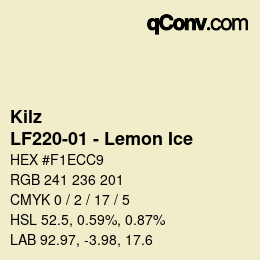 カラーコード: Kilz - LF220-01 - Lemon Ice | qconv.com