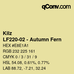 カラーコード: Kilz - LF220-02 - Autumn Fern | qconv.com