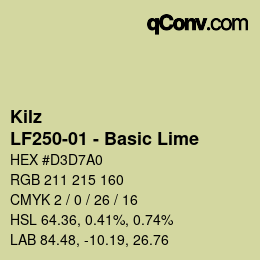 Código de color: Kilz - LF250-01 - Basic Lime | qconv.com