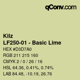 Code couleur: Kilz - LF250-01 - Basic Lime | qconv.com