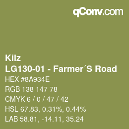 Farbcode: Kilz - LG130-01 - Farmer´S Road | qconv.com