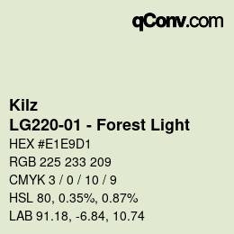 カラーコード: Kilz - LG220-01 - Forest Light | qconv.com