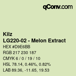 Color code: Kilz - LG220-02 - Melon Extract | qconv.com
