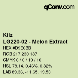 Código de color: Kilz - LG220-02 - Melon Extract | qconv.com