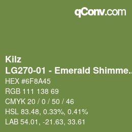 カラーコード: Kilz - LG270-01 - Emerald Shimmer | qconv.com