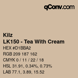 Color code: Kilz - LK150 - Tea With Cream | qconv.com