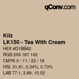 カラーコード: Kilz - LK150 - Tea With Cream | qconv.com