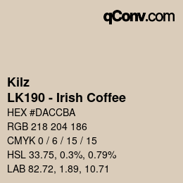 カラーコード: Kilz - LK190 - Irish Coffee | qconv.com