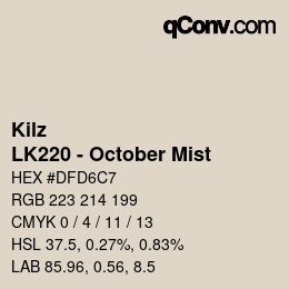 カラーコード: Kilz - LK220 - October Mist | qconv.com